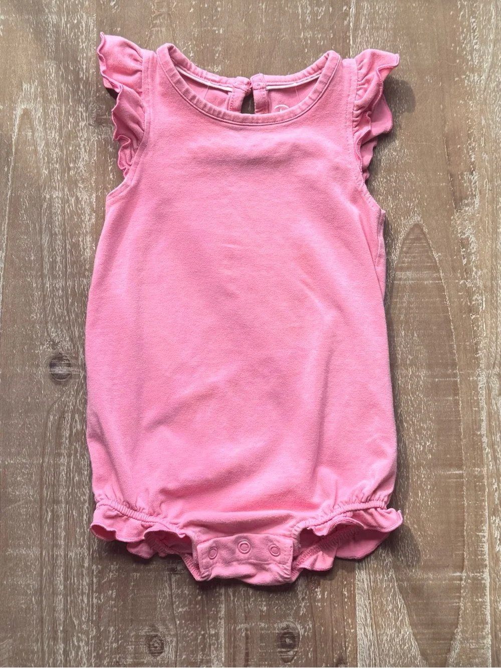 +RuffleButts Pink Ruffle Sleeve Bodysuit 12-18M Baby Girl Boutique One Piece